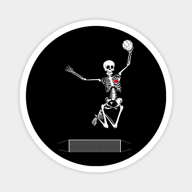 volleyball skeleton halloween Magnet by ChristianCrecenzio